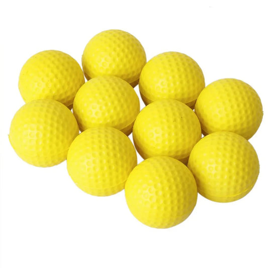 10Pcs Yellow Foam Golf Balls Sponge Elastic Indoor Outdoor Practice Training