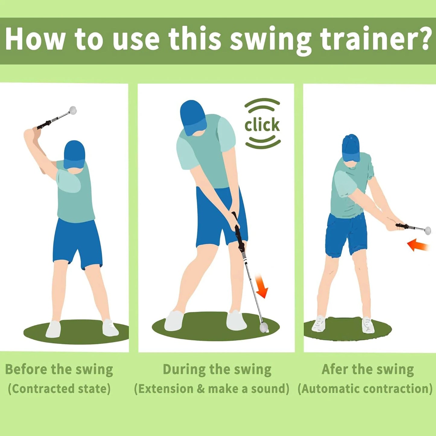 Retractable Golf Swing Training Aid