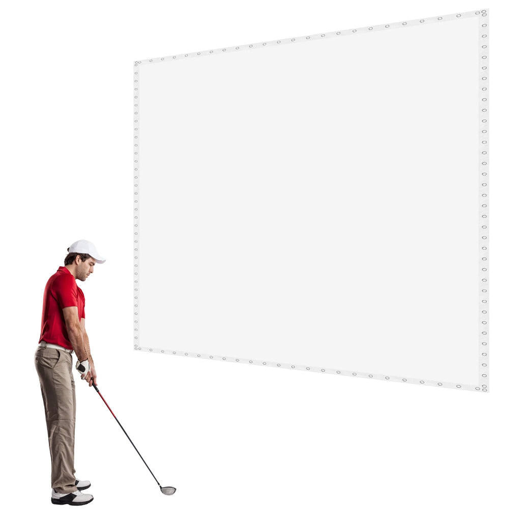 9.8x13ft Launch Monitor Projector Screen with Grommet Holes Golf Simulators Screen for Indoor/Home/Garage Training