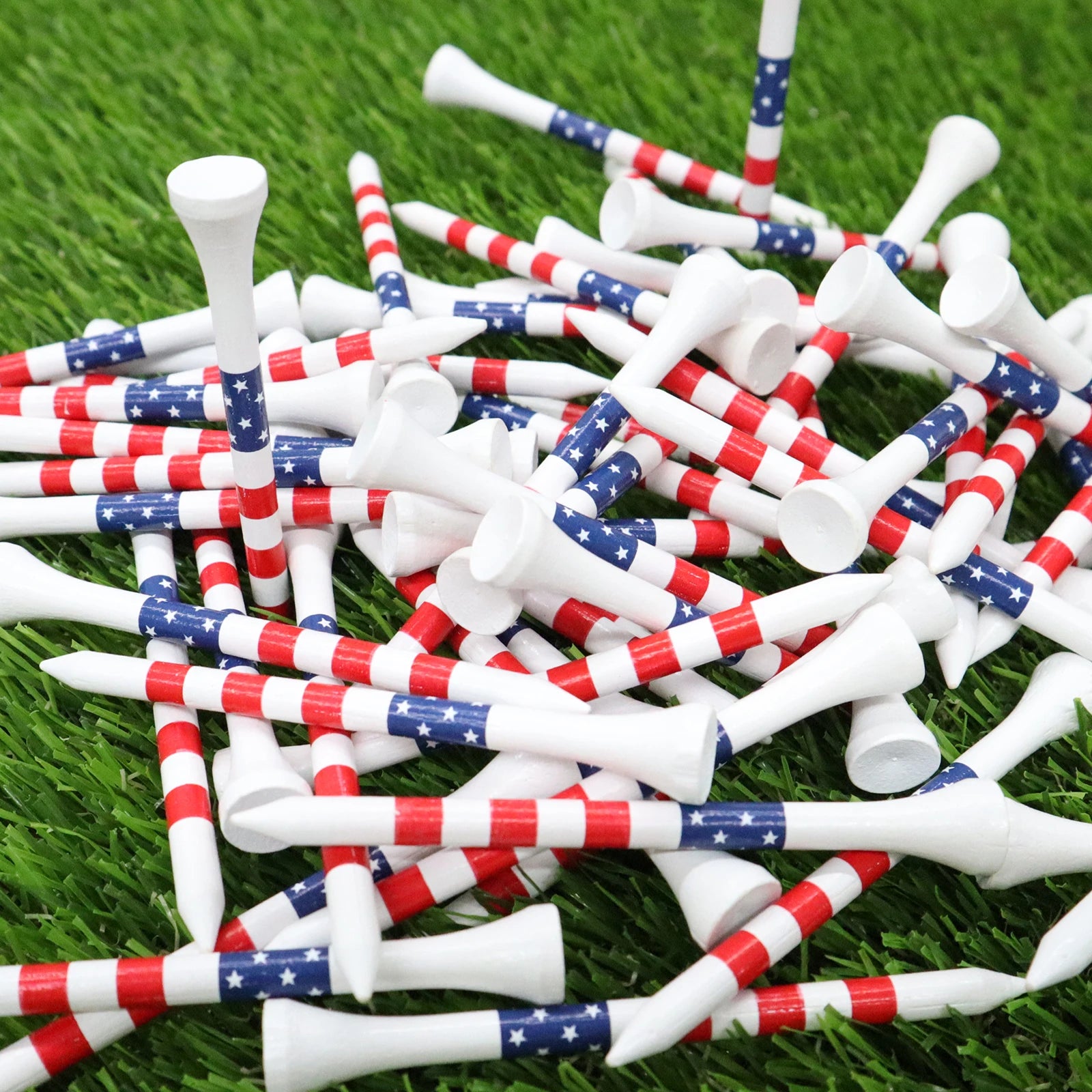 50 Pcs Bamboo Golf Tees - 3 1/4 & 2 3/4 Inch Durable Wooden Tees for Driving Range & Practice Mats