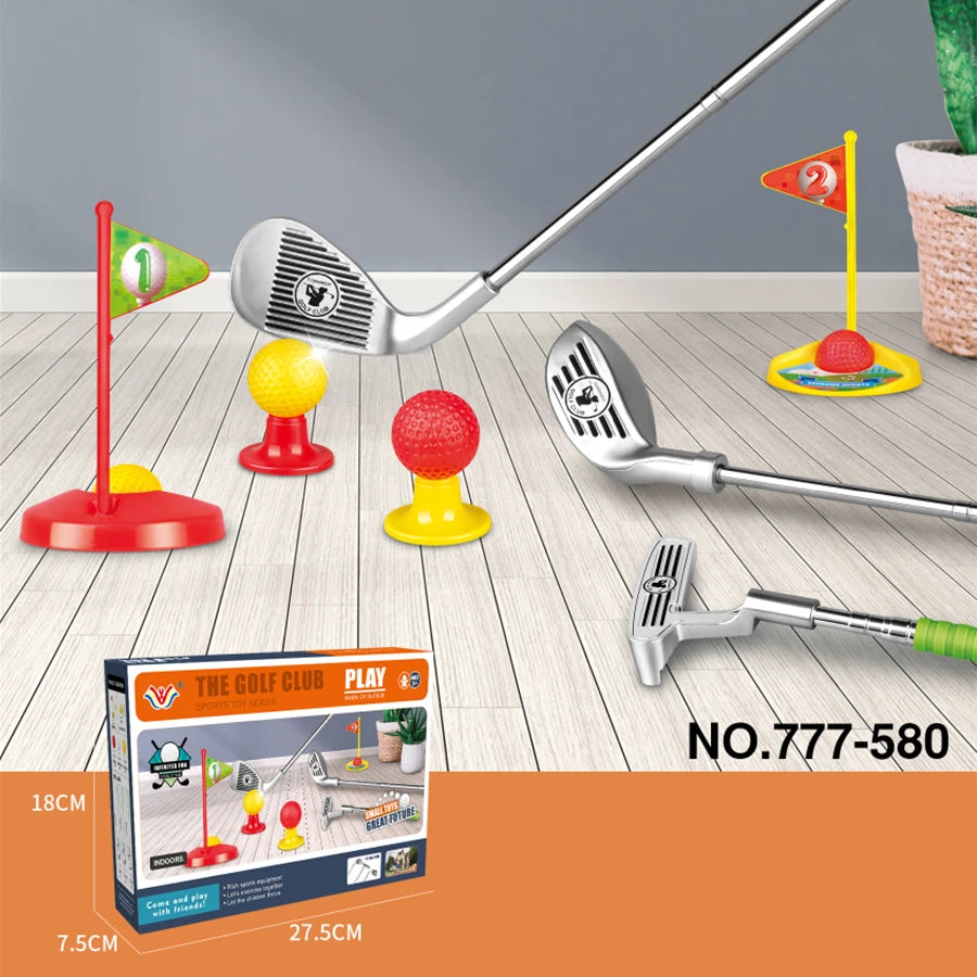 1set children's golf club set outdoor sports toys sports games competitive indoor interactive retractable golf club set toys