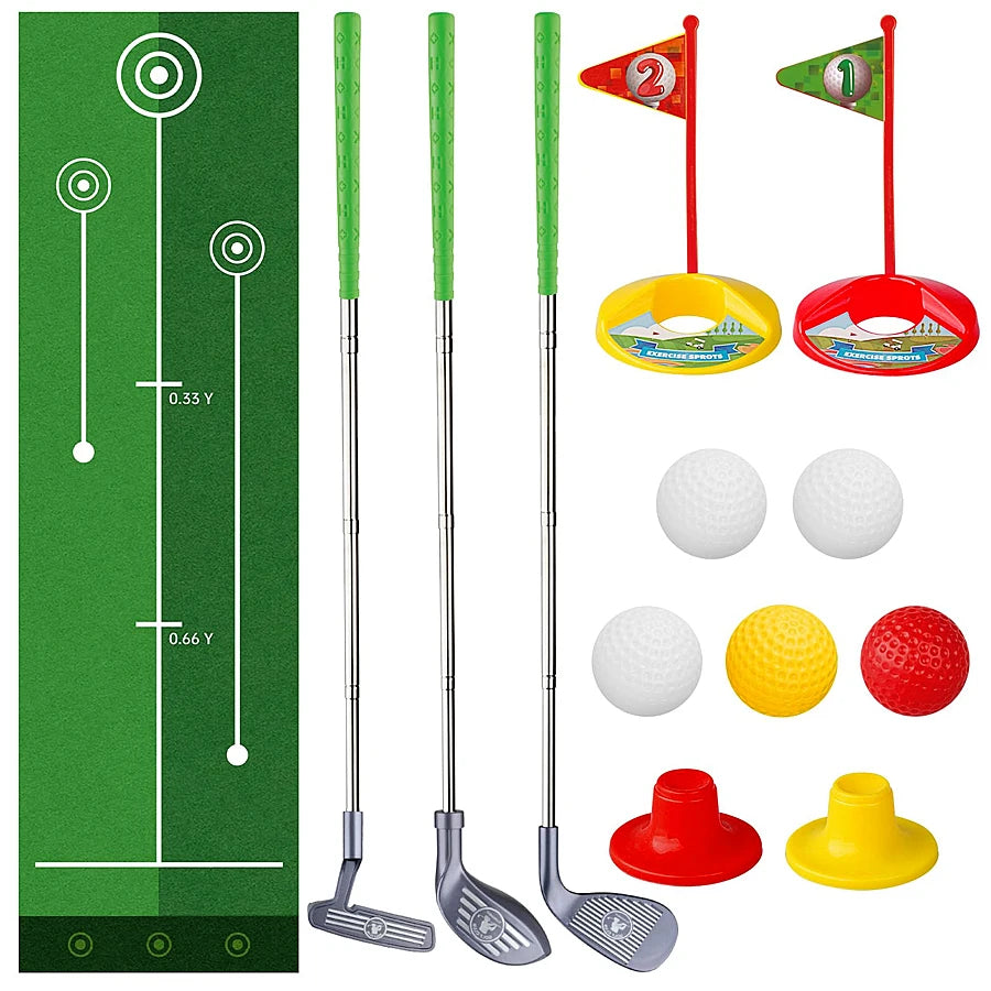 1set children's golf club set outdoor sports toys sports games competitive indoor interactive retractable golf club set toys