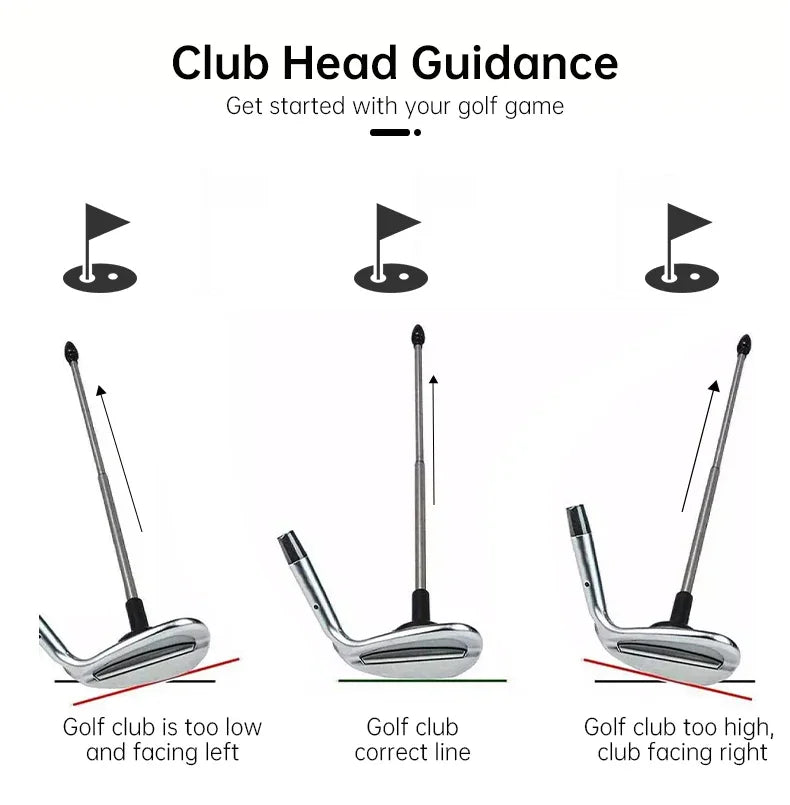 Lie angle adjustment tool for golf sticks, magnetic golf cutter, steering indicator, lighting stick for golf sticks