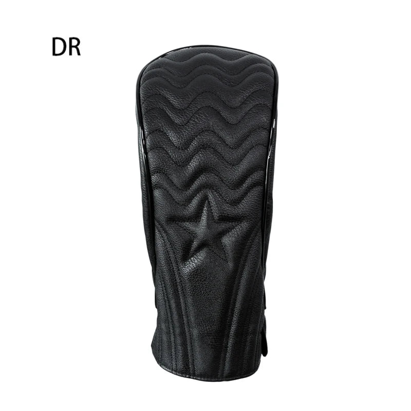 Golf Headcover Golf Wood Cover Leather Golf Club Covers For Driver Fairway Hybrid Waterproof Protector Set Golf Accessories