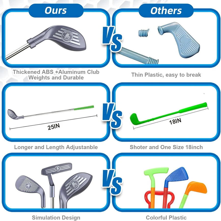 1set children's golf club set outdoor sports toys sports games competitive indoor interactive retractable golf club set toys