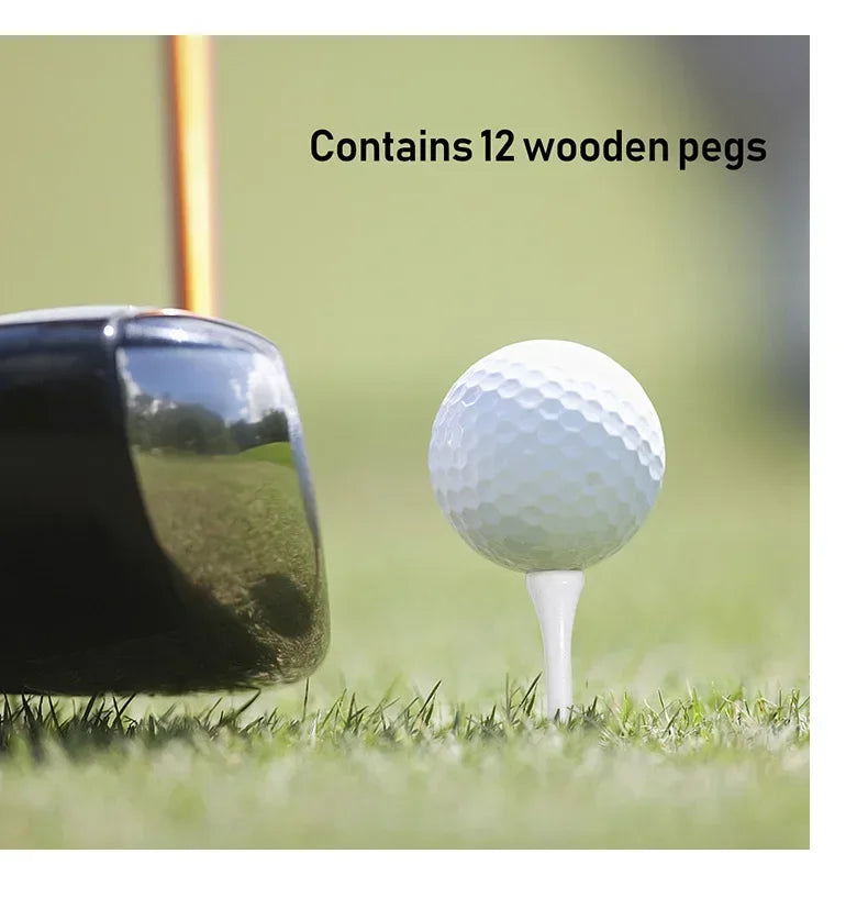 Golf Tees Rack with 12pcs Tees Green Fork and Pencil Portable Golf Accessory Storage Device