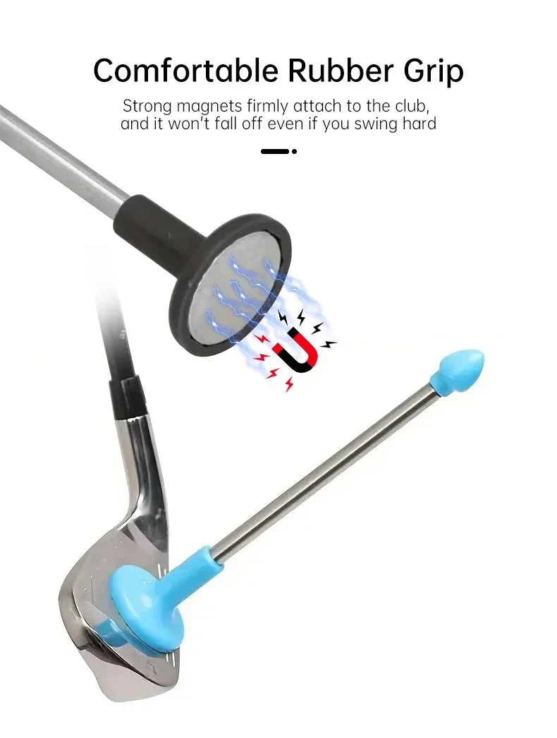 Lie angle adjustment tool for golf sticks, magnetic golf cutter, steering indicator, lighting stick for golf sticks