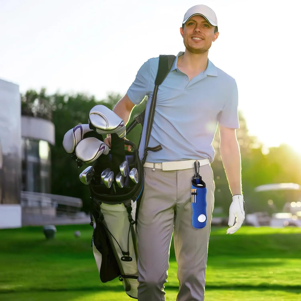 1pc Golf Tee Holder, Golf Ball Carry Bag Pouch Golf Ball Holder Keychain Belt Clip, Golf Gifts Accessories