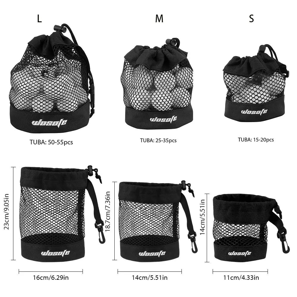 1pc Black Golf Ball Pouch Bag, with High Quality Mesh Nylon and Hanging Plastic Clip, Convenient To Hang On Golf Bag