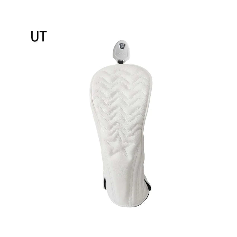 Golf Headcover Golf Wood Cover Leather Golf Club Covers For Driver Fairway Hybrid Waterproof Protector Set Golf Accessories