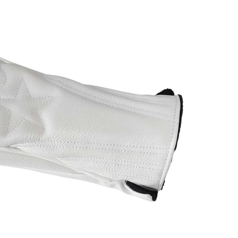 Golf Headcover Golf Wood Cover Leather Golf Club Covers For Driver Fairway Hybrid Waterproof Protector Set Golf Accessories