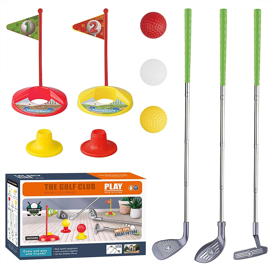 1set children's golf club set outdoor sports toys sports games competitive indoor interactive retractable golf club set toys