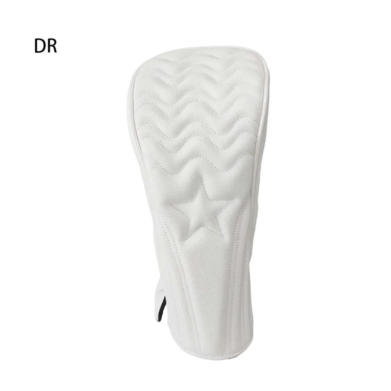 Golf Headcover Golf Wood Cover Leather Golf Club Covers For Driver Fairway Hybrid Waterproof Protector Set Golf Accessories