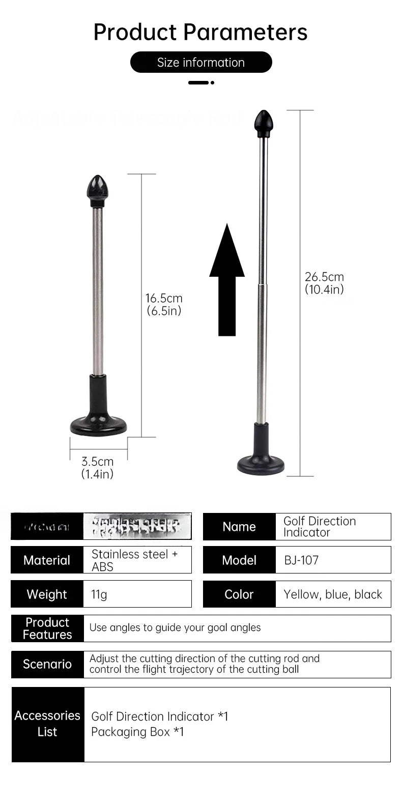Lie angle adjustment tool for golf sticks, magnetic golf cutter, steering indicator, lighting stick for golf sticks