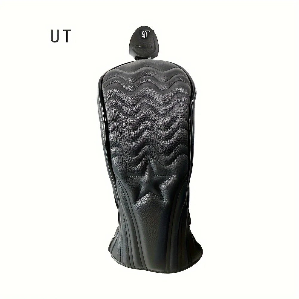 1pc/3pcs Golf Head Covers for Driver & Woods - Head cover, Designed to Fit All Woods and Drivers (Grain star style）