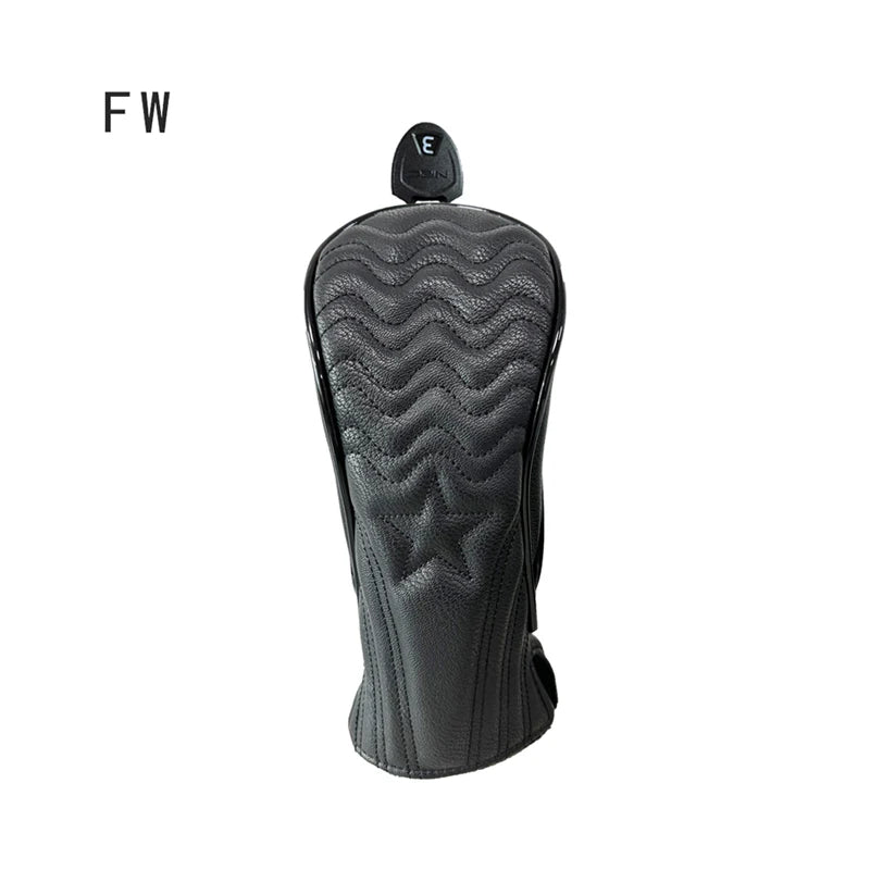 Golf Headcover Golf Wood Cover Leather Golf Club Covers For Driver Fairway Hybrid Waterproof Protector Set Golf Accessories