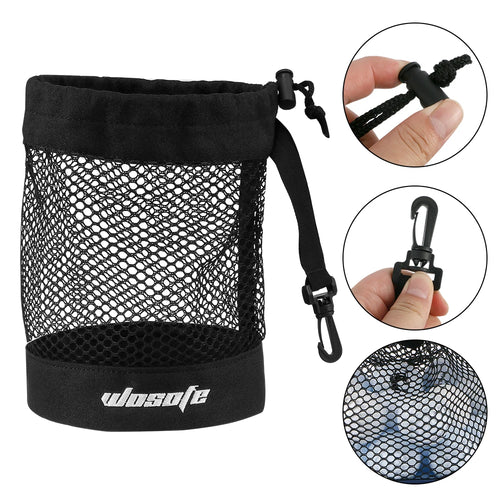 1pc Black Golf Ball Pouch Bag, with High Quality Mesh Nylon and Hanging Plastic Clip, Convenient To Hang On Golf Bag