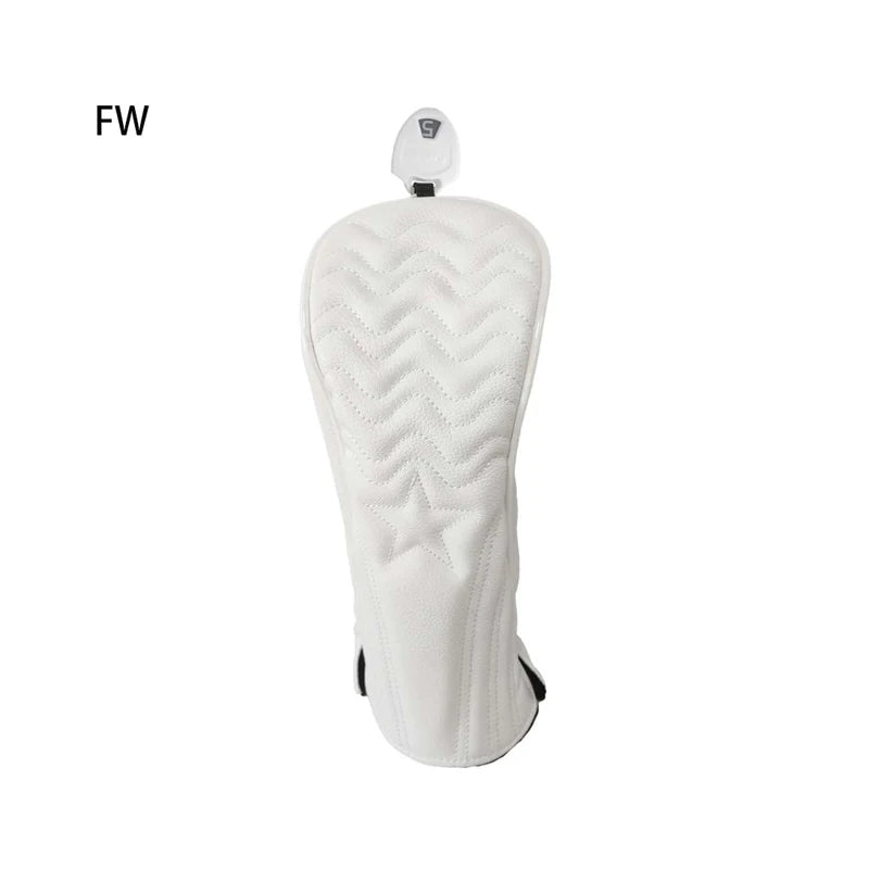 Golf Headcover Golf Wood Cover Leather Golf Club Covers For Driver Fairway Hybrid Waterproof Protector Set Golf Accessories