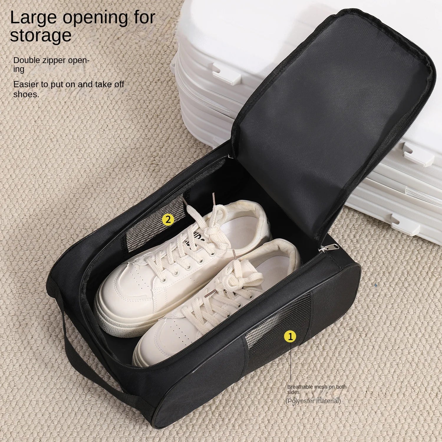 Portable Golf Shoe Bag Shoe Carrier Bags Breathable Lightweight Golf Handbag Dustproof Football Tennis Shoe Bag
