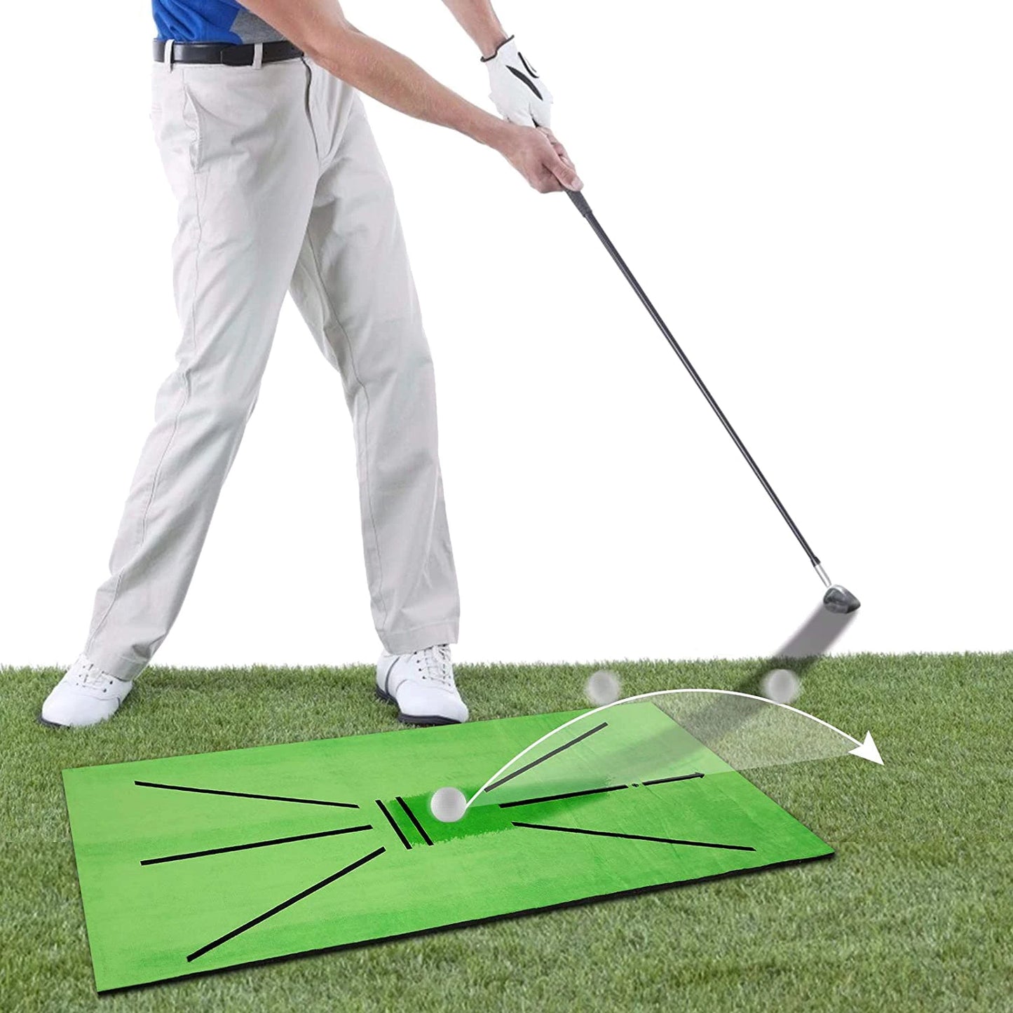 Golf Training Swing Track Detection Ball Directional Mat 30X60CM
