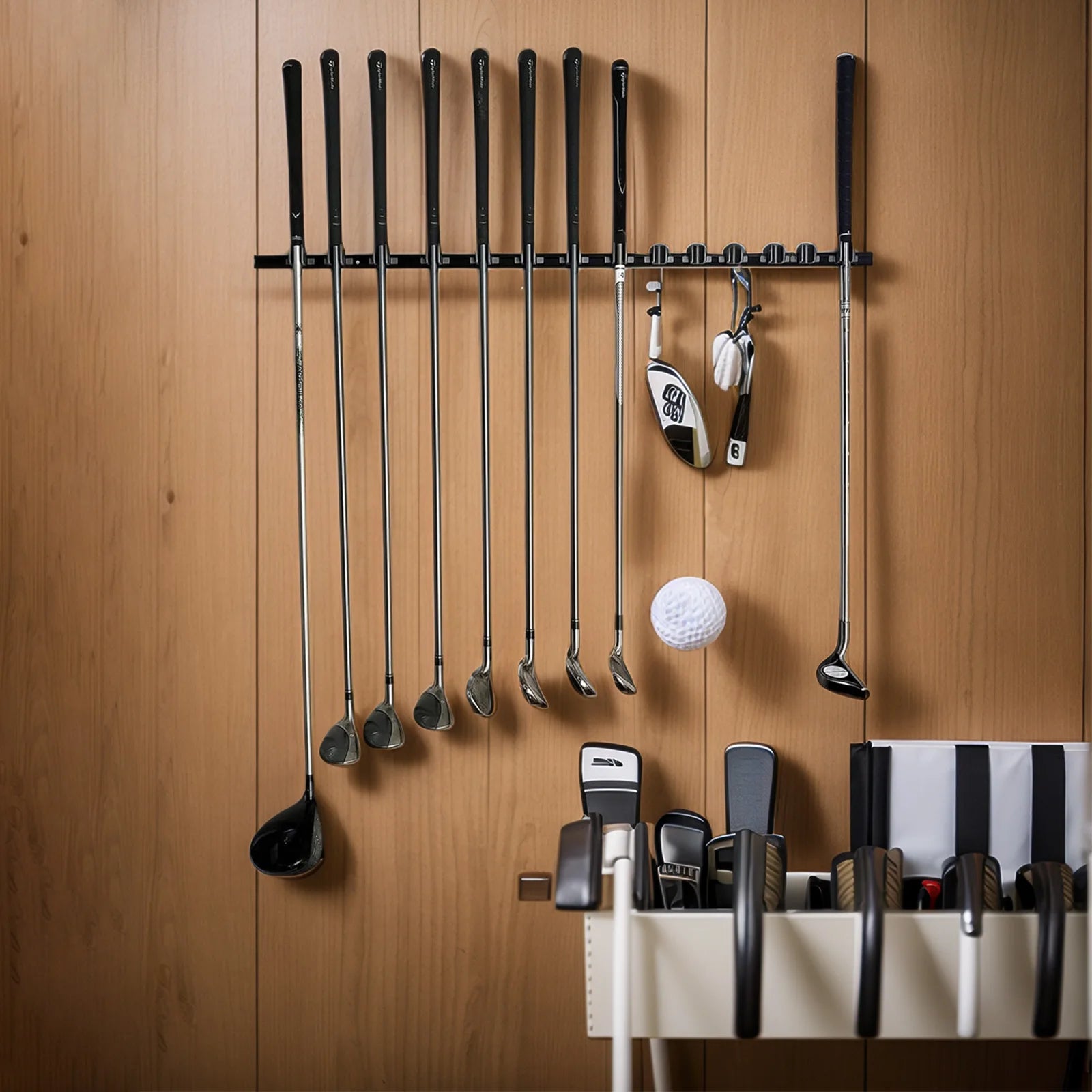 10 Golf Club Rack Holders for Hanging Storage Display & Wall Mount Organization