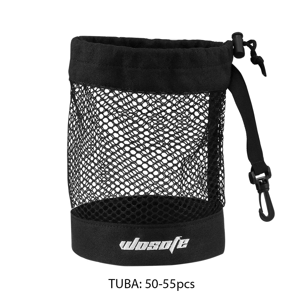 1pc Black Golf Ball Pouch Bag, with High Quality Mesh Nylon and Hanging Plastic Clip, Convenient To Hang On Golf Bag