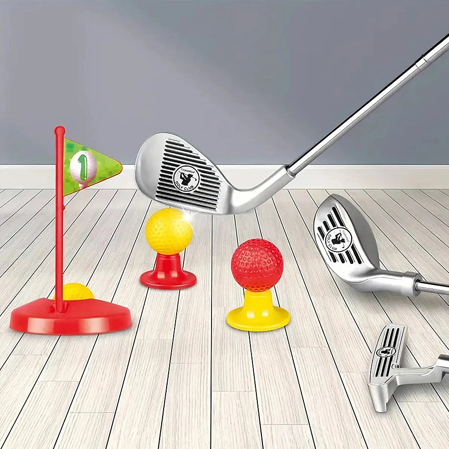 1set children's golf club set outdoor sports toys sports games competitive indoor interactive retractable golf club set toys