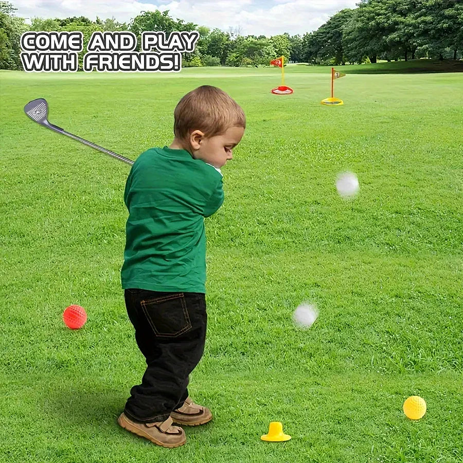 1set children's golf club set outdoor sports toys sports games competitive indoor interactive retractable golf club set toys