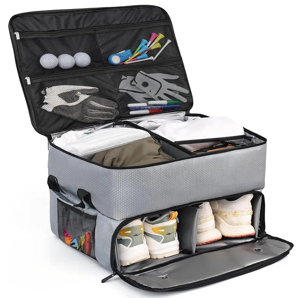 Golf Trunk Organizer Waterproof Car Golf Shoes Bag With Large Golf Storage Box For Shoes Balls Tees Clothes Gloves Accessories ﻿