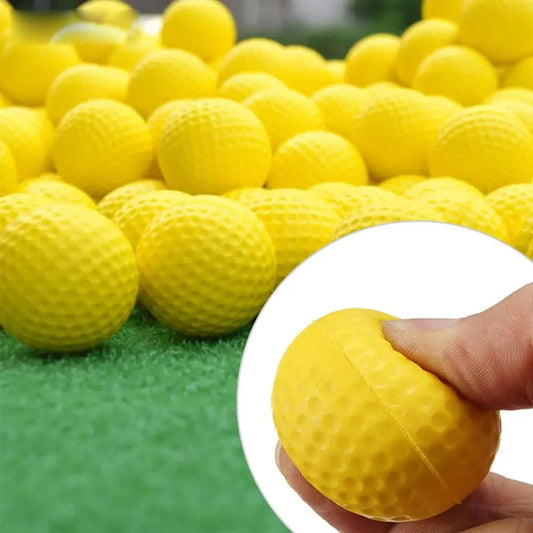 10Pcs Yellow Foam Golf Balls Sponge Elastic Indoor Outdoor Practice Training
