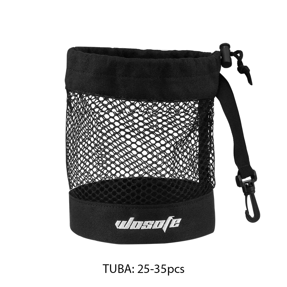 1pc Black Golf Ball Pouch Bag, with High Quality Mesh Nylon and Hanging Plastic Clip, Convenient To Hang On Golf Bag