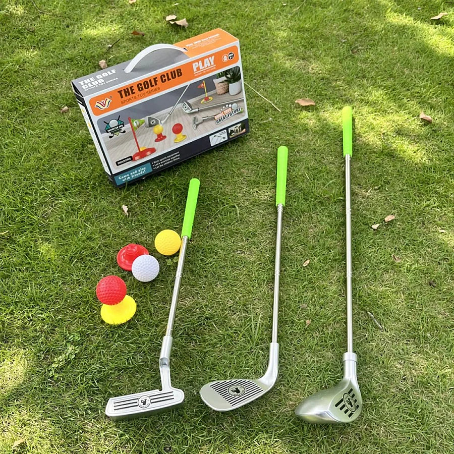 1set children's golf club set outdoor sports toys sports games competitive indoor interactive retractable golf club set toys