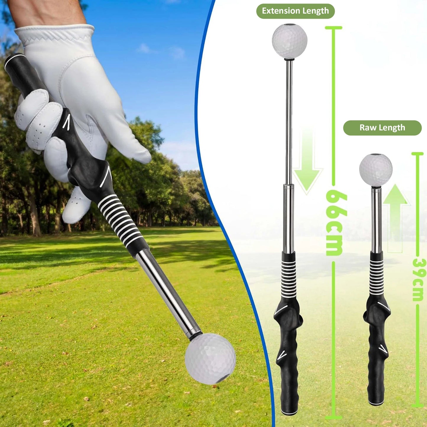 Retractable Golf Swing Training Aid