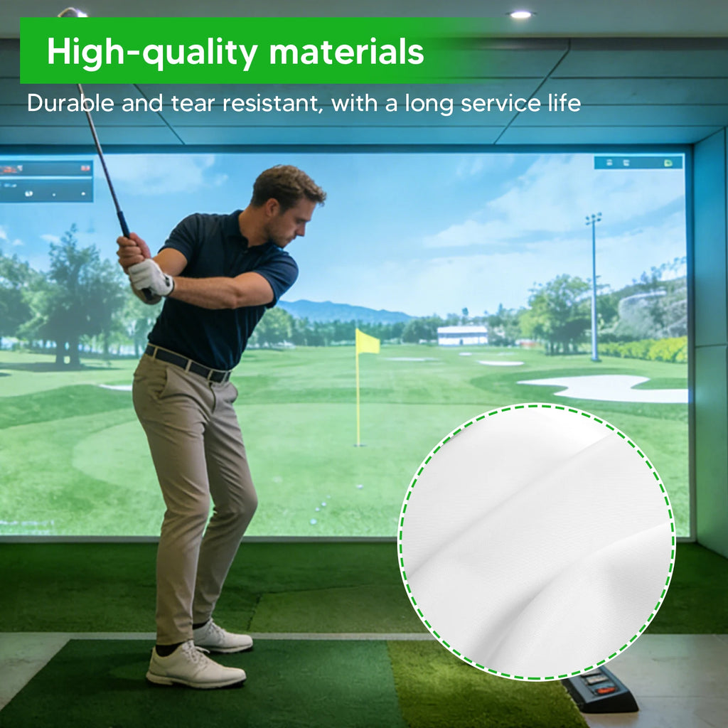 9.8x13ft Launch Monitor Projector Screen with Grommet Holes Golf Simulators Screen for Indoor/Home/Garage Training