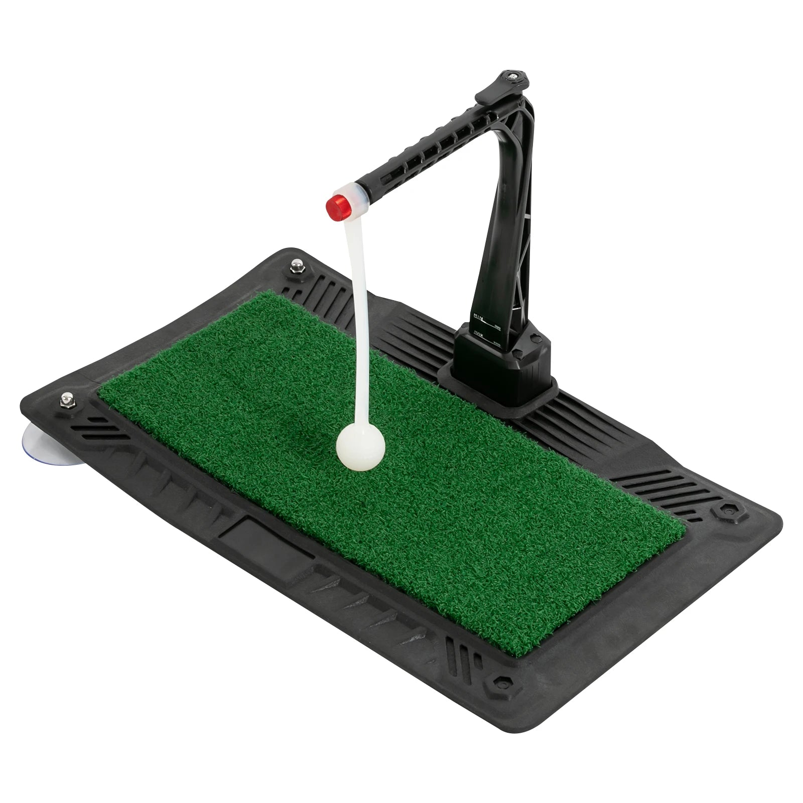 Golf Practice Swing Trainer Adjustable Height, 360° Automatic Ball Return Training Aid With Grass Mat, Portable Swing Corrector for Indoor & Outdoor