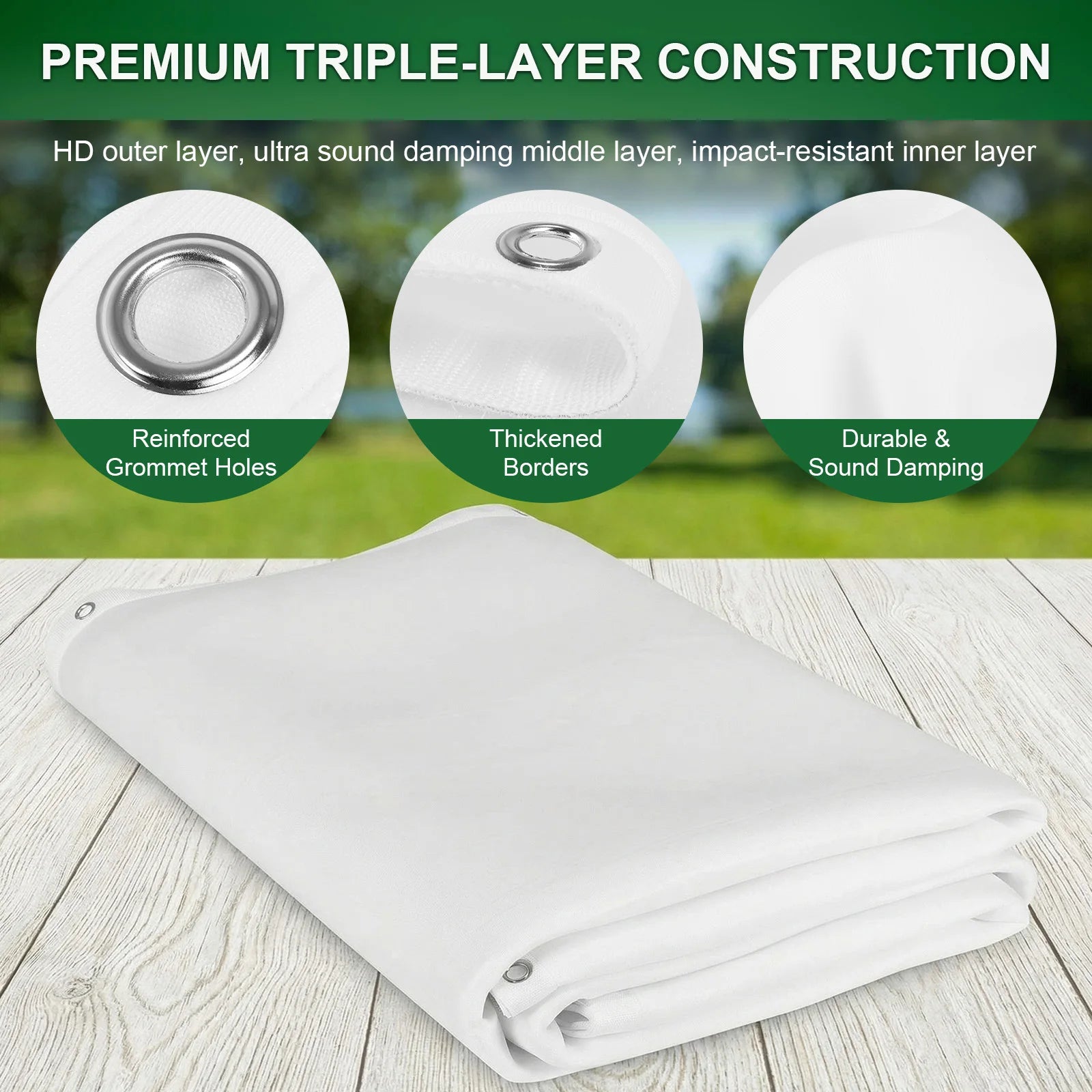 Golf Simulator Impact Screen Easy To Install 3x3m Golf Screen High Impact Resistance Single Layer Sound Absorbing