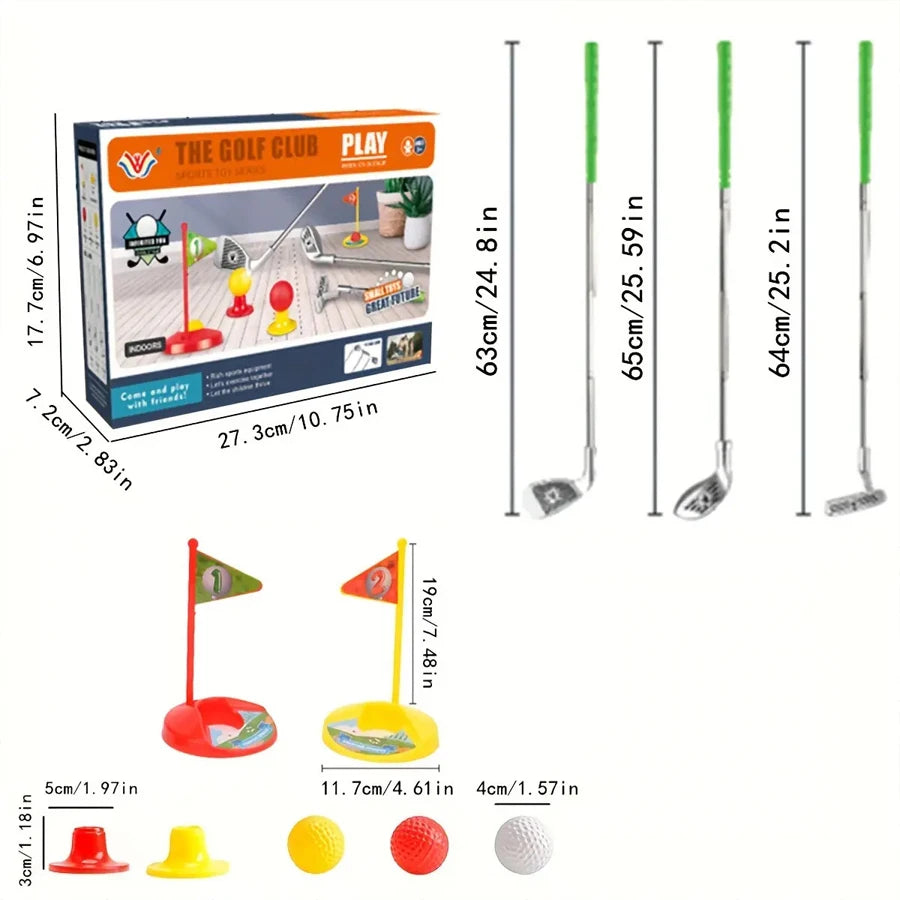 1set children's golf club set outdoor sports toys sports games competitive indoor interactive retractable golf club set toys